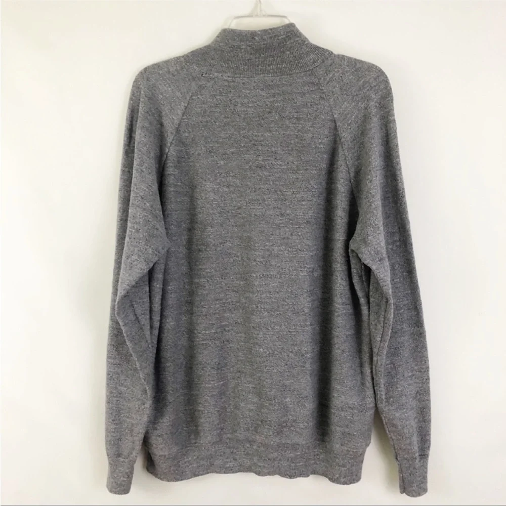 J. Crew Men’s Grey XL Quarter-Zip Pullover Sweater